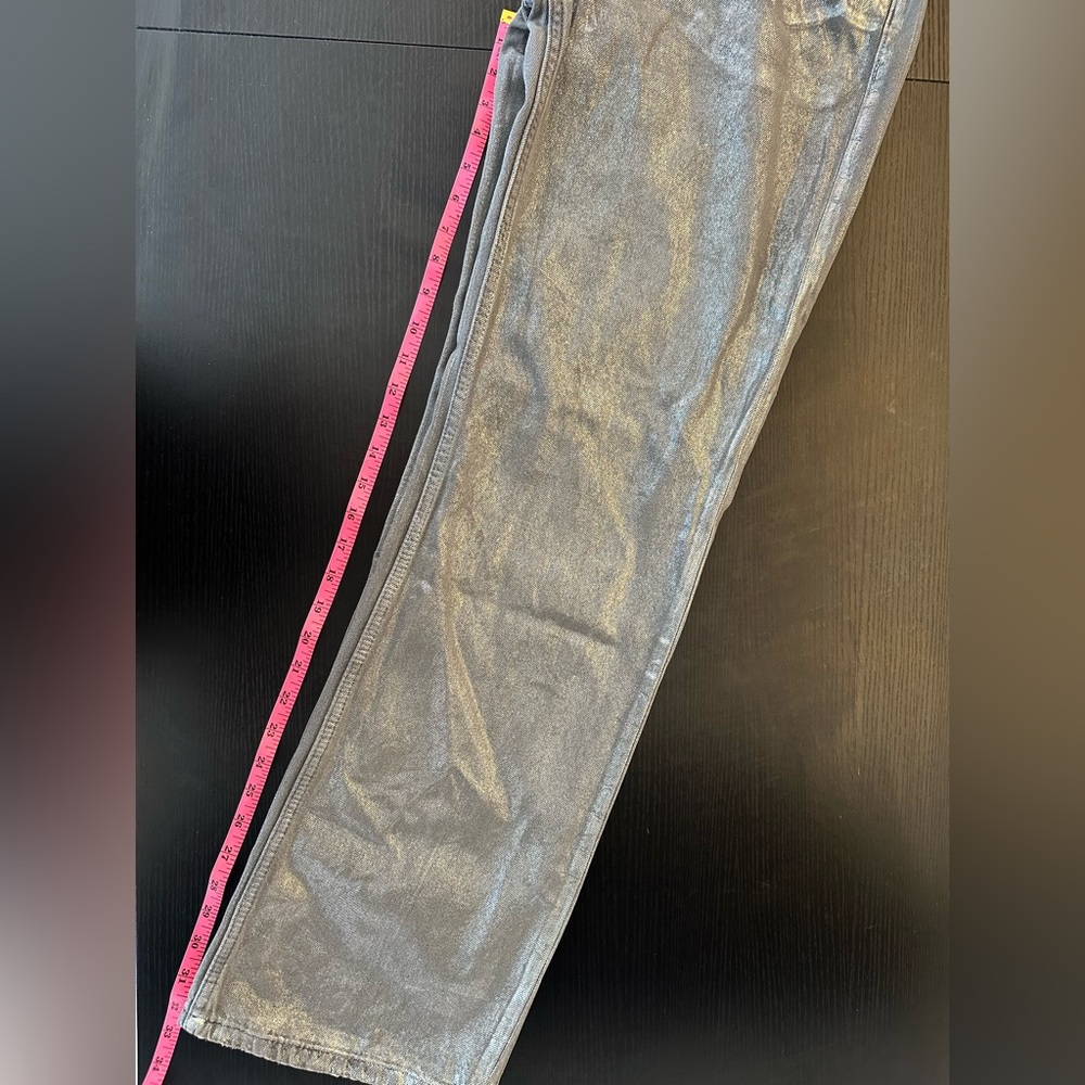 Zara Metallic Silver Boyfriend Jeans - Picture 6 of 7